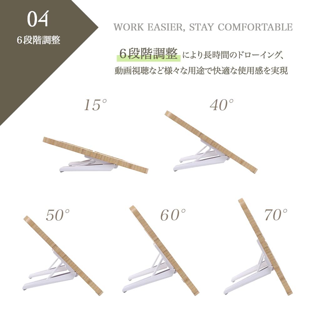 PALTIA Bambus- und Holz-Tablet-Schräg-Tischständer mit Kompatibel mit iPad Video und Garantie Passend für Zoll-Ständer, Mehrwinkelverstellung, Pro,