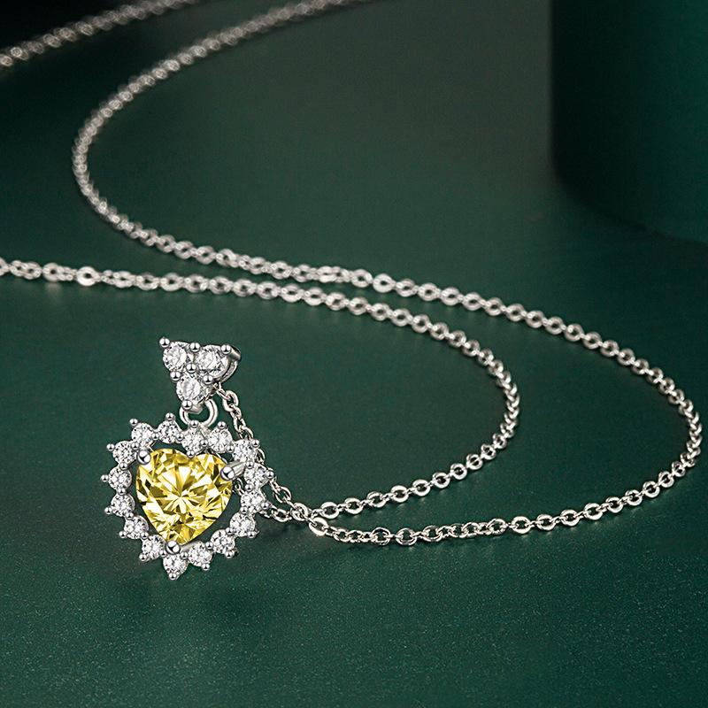 

BELLA BOX Сердце Кулон Ожерелье Многоцветные Модные Свадебные Помолвочные Ювелирные Изделия жёлтый