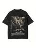 Camiseta Silent Hill Lavada Streetwear Hip Hop Retro Camiseta de Filme de Terror Jogo Camiseta Top Masculina e Feminina Estampa Harajuku