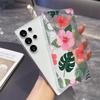 Tropical Hibiscus and Leaves Phone Case for Samsung Galaxy S26 S25 S24 S23 S22 S21 S20 FE Plus Lucency TPU Protection Cover