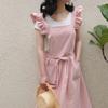 Korean Style Puff Sleeve Ruffle Apron - Artistic, Girly, Stain-Proof for Coffee Shop, Garden, Bakery, Kitchen.