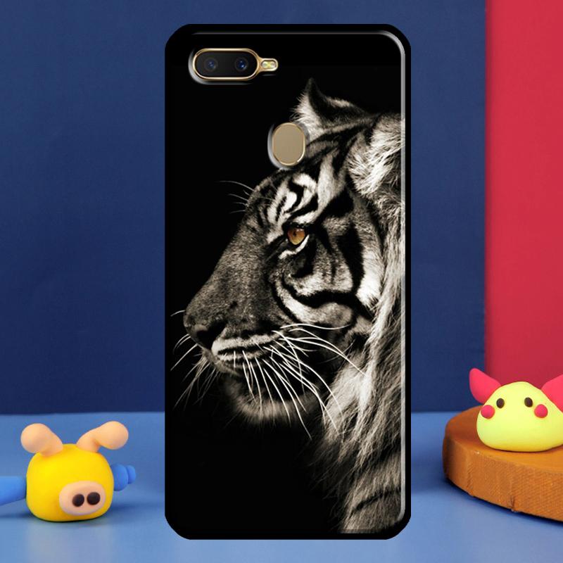 Lion Tiger Face Case For Oppo A16 A76 A96 A58 A78 A98 A5 A9 A91 A15 A17 A77 A52 A72 A74 A94 A54S A57S Cover