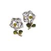 Sweet Diamond-Studded Flower Stud Earrings - Hepburn Style, Minimalist Luxury Jewelry
