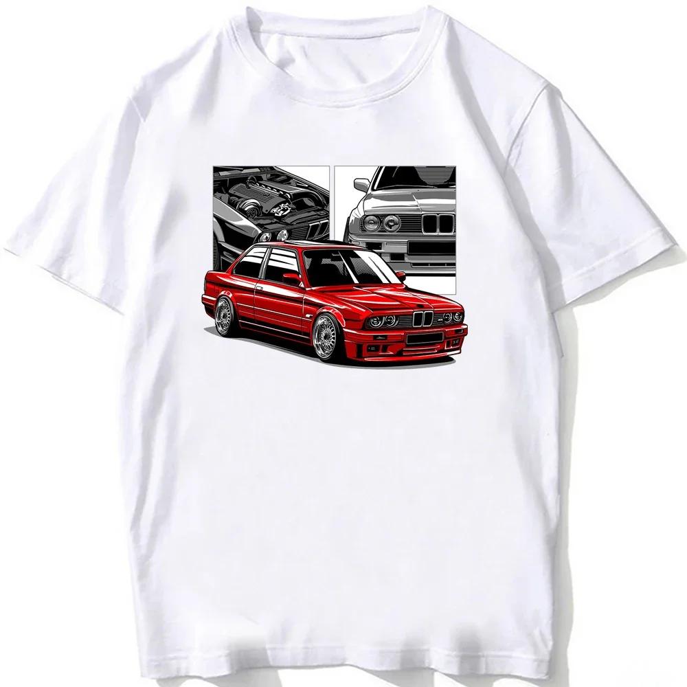 Retro Germany EUDM - E34 M5 Tshirts Summer Men Short Sleeve Old Legend E30 M3 Classic Car T-Shirt Boy Casual Tops Man White Tees