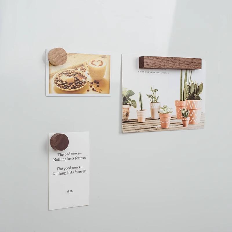 Magnetic refrigerator magnet message board magnetic decoration solid wood simple creative Japanese handmade literary home