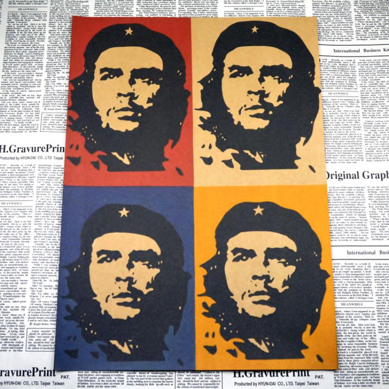Che Guevara Red Revolution Retro Poster - Inspirational Kraft Paper Canvas for Bar Cafe Decor
