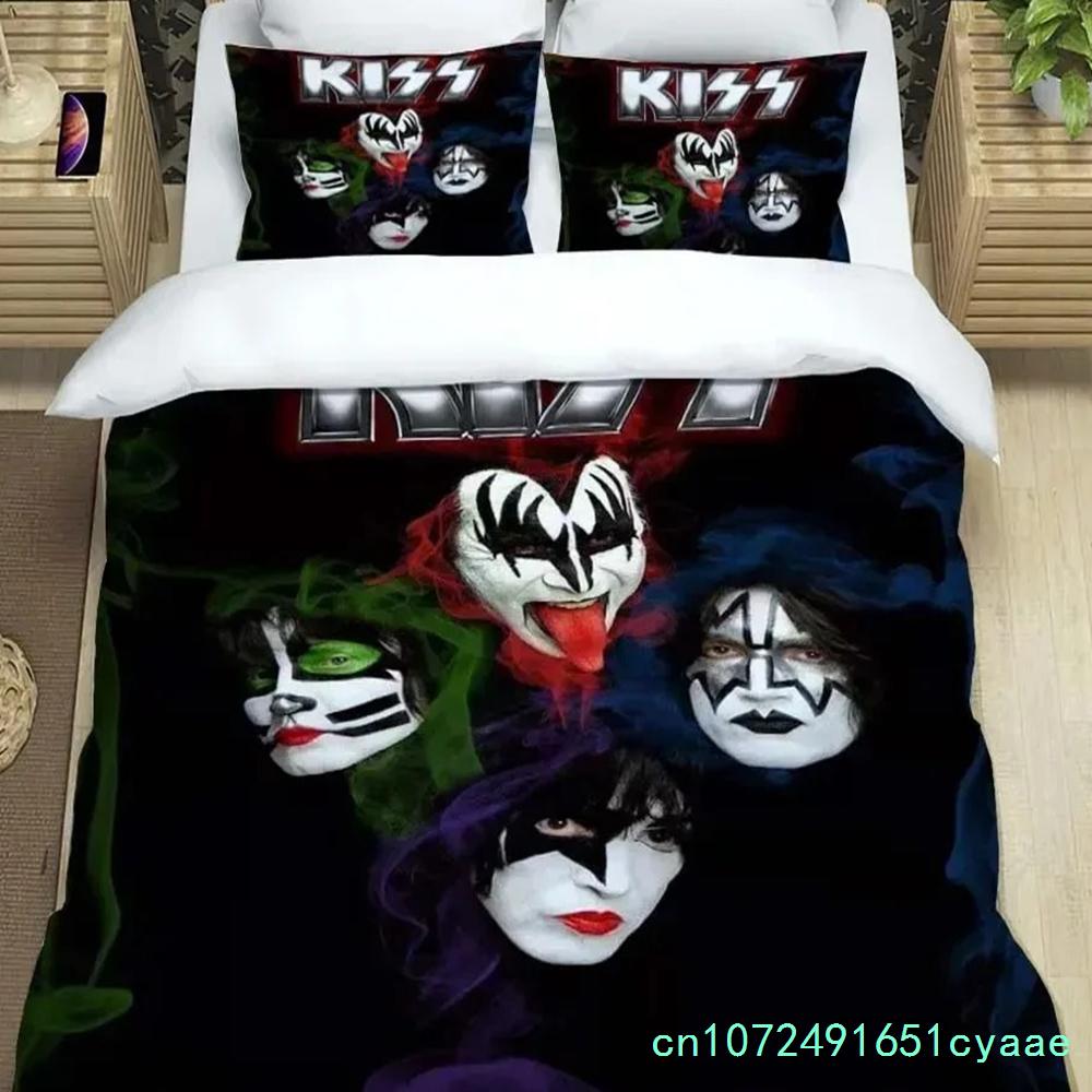 KISS Rock Band Bedding Set,Single Twin Full Queen King Size,KISS Music Bed Set Kid Bedroom Bedding Sets