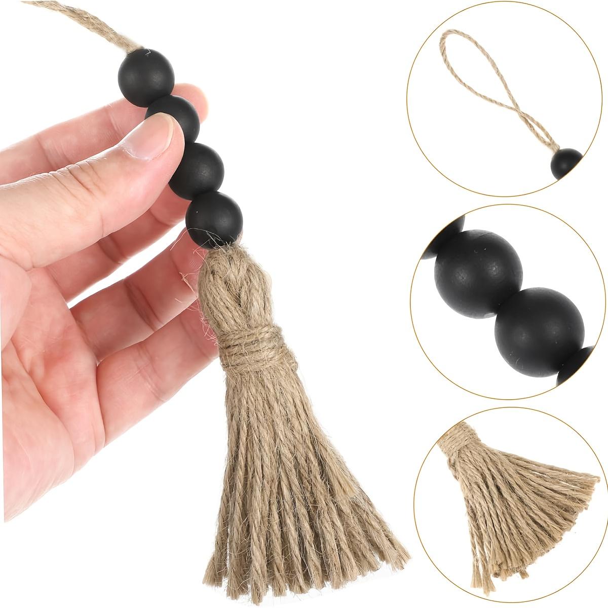 

Handmade Bohemian Wood Bead Fringe Door Handle Decorative Pendant, Clothes Hook Decorative Pendant, Wall Ornament 1pc