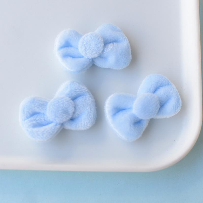 

5Pcs Japanese Cute Cartoon Red Plush Bow Deco for Girls Kids Winter Clothes Scarve Hat Bag Socks DIY Sewing Patches Accessories синий