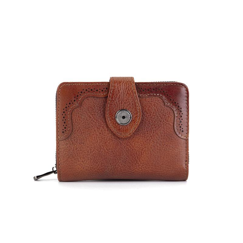 Women's Vintage Cowhide Wallet - Multi-functional Coin & Card Holder