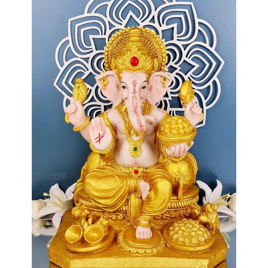 1 Piece Premium Decorative Lord Ganesha Statue & Idols for Home, Office, and Pooja for Festivals, Weddings, and Special Occasions(Poly Resin)