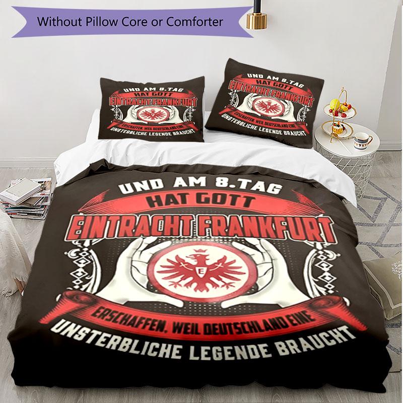 3pcs Duvet Cover Set (1*Duvet Cover + 2*Pillowcase, Without Core), Eintracht Frankfurt Print Soft All‑Season Bedding Set, Home Bedroom Decor Gift