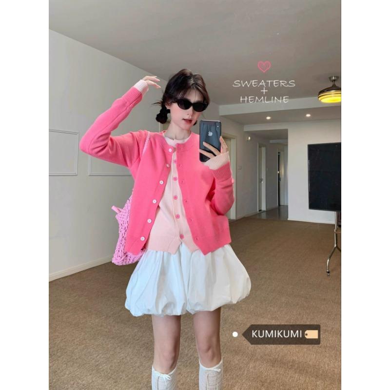 

Поддельный двухпредметный вязаный кардиган новый весенне-осенний свободный мягкий восковой нежный повседневный универсальный вязаный свитер куртка свитер One size