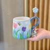 Birthday Gift for Girls, Hand-painted Tulips, Ceramic Mugs, Girlfriends' Practical Cups, Souvenir Gift Box.