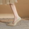 High heels are not tired of feet, silk sequins, flower shoes, thin heels, women's shoes, versatile pointed single shoes, sandals, women's summer
