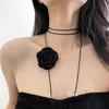 Black Rose Camellia Choker Necklace for Women