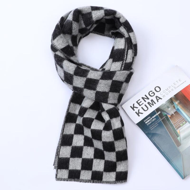Hengyuanxiang 2024 Unisex Pure Wool Plaid Scarf