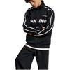 Li Ning Sports Fashion Series American Retro Letter Print Straight Loose Stand Collar Early Autumn Jacket Men Jacket Black AWDU775-2