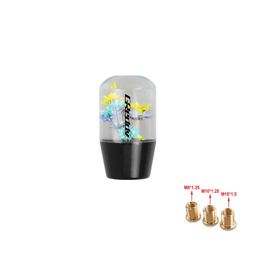 JDM Interior Car Racing Gear Stick Shifter Lever Clear Underwater Flower Design Crystal Resin Gear Shift Knob GReddy Real Flower