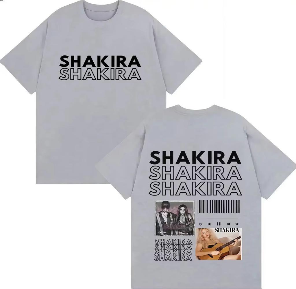 Trendy Singer Shakiras World Tour 2026 Spring Summer Fashion Print Pure Cotton Casual Tshirt Suitable for Both Men and Women