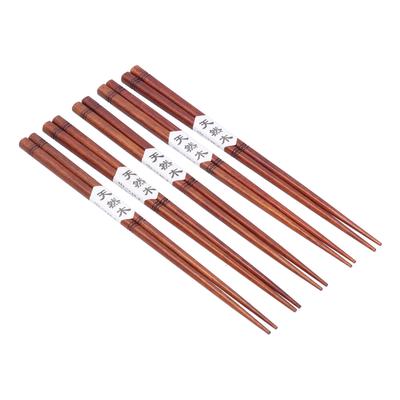 5Pairs Wooden Chopsticks Durable Handmade Chopstick Tableware for Hot Pot Home Restaurant9.3inch