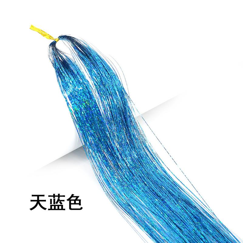 Shiny Sparkle Hair Tinsel Kit Rainbow Women Colorful Glitter Bling Hair Extension Twinkle Hair Dazzles Accessories for Braiding