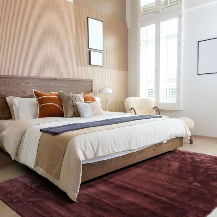 Tapis salon imitation fourrure extra-doux marron 160x220