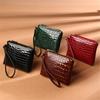 Neue Mini frauen Brieftasche Krokodil Muster Kurze Zipper Handgelenk Kleine Münze Tasche Mode Pu Leder Damen Karte Halter Münze geldbörse