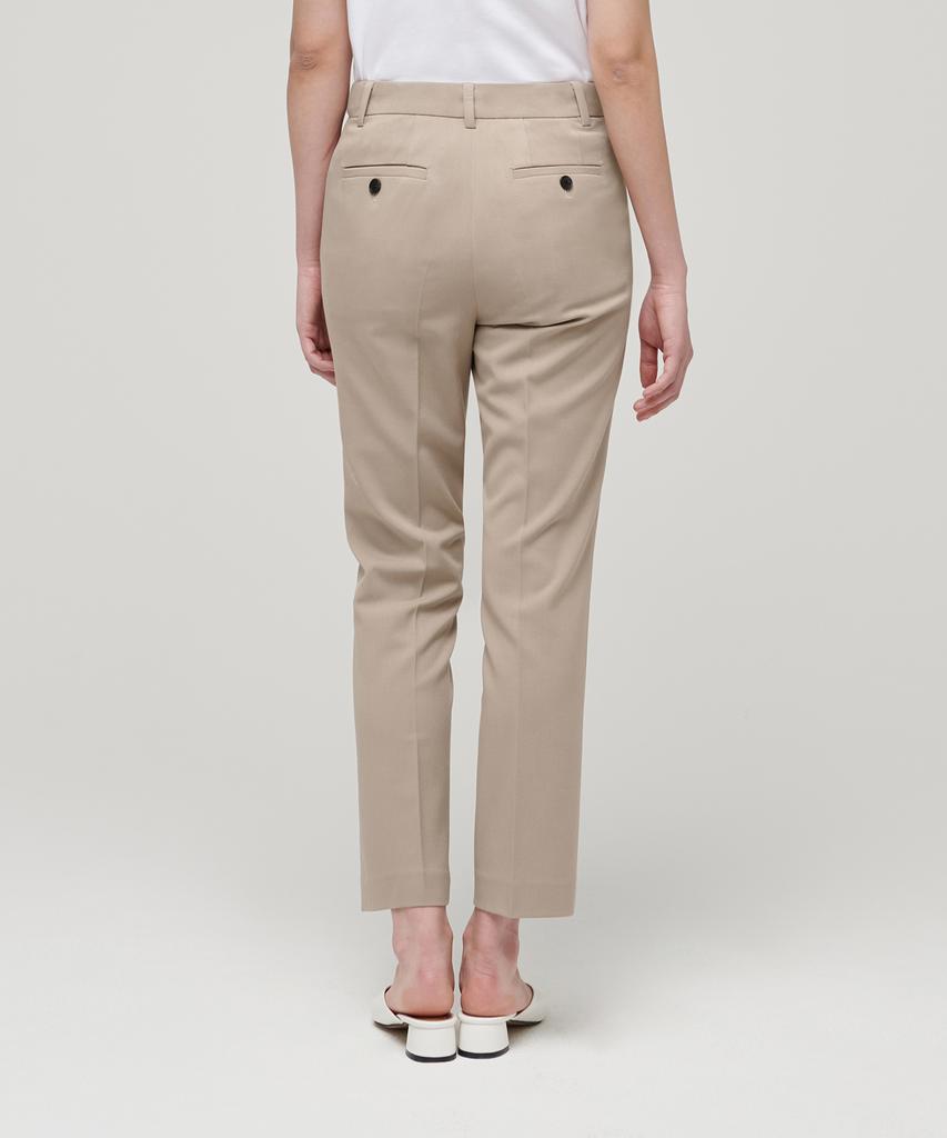 MUSINSA STANDARD WOMAN Women'S Slim Straight Hidden Elastic Waist Slacks [Beige]