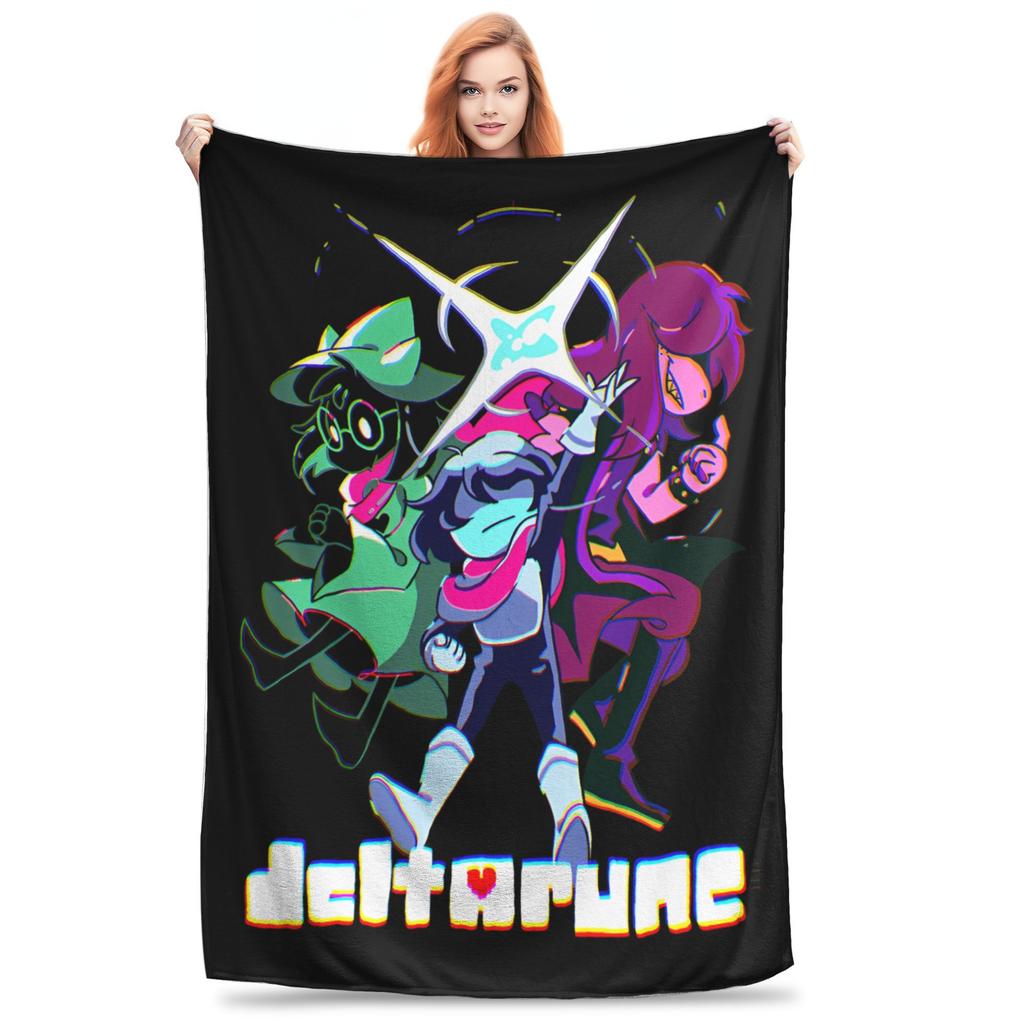 Deltarune deka fleecová letní klimatizace videohra multifunkční ultra-měkké přehozy na postel pohovku kus koberce