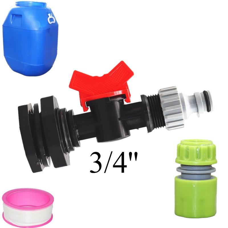 PVC Bulkhead Fitting Water Tank Replacement Spigot Drainage Faucet Connector for Rain Barrels Aquariums Ponds
