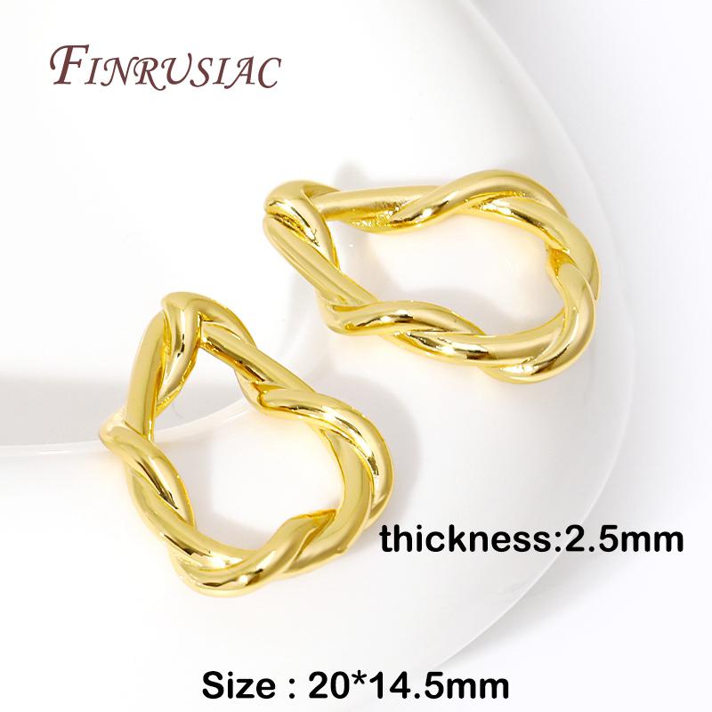 

Simple Irregular Twist Closed Ring Connectors Charms 18K Gold Color DIY Earrings Bracelets Connecting Accessories Supplies 2 Pieces