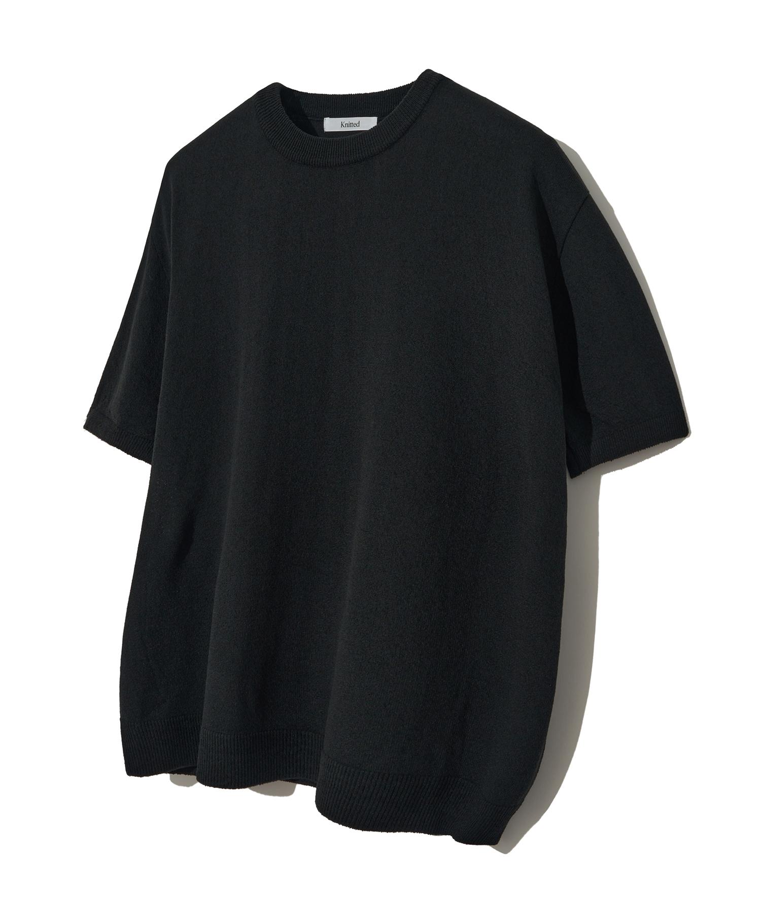 Nitied Cool Summer Essential Round Short Sleeve Knit Tee Black L
