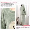 Tiernyueth Women's Fluffy Loungewear Set, Long Sleeves, Round Neck, Tapered Pants, Pullover Top, Warm Fleece-Lined, Double-Brushed, 2-Piece Set, Soft