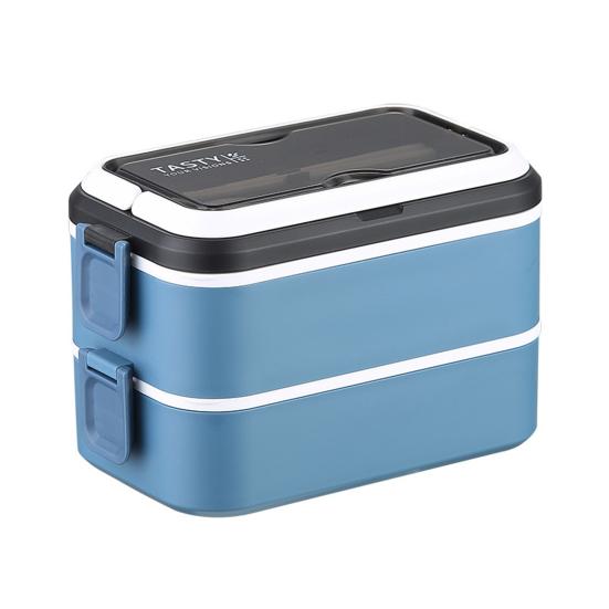 

1 Набор 700/1400 мл Ланч-бокс с сеткой Одно/Двухъярусный Нагрев с водой Dual Layer синий