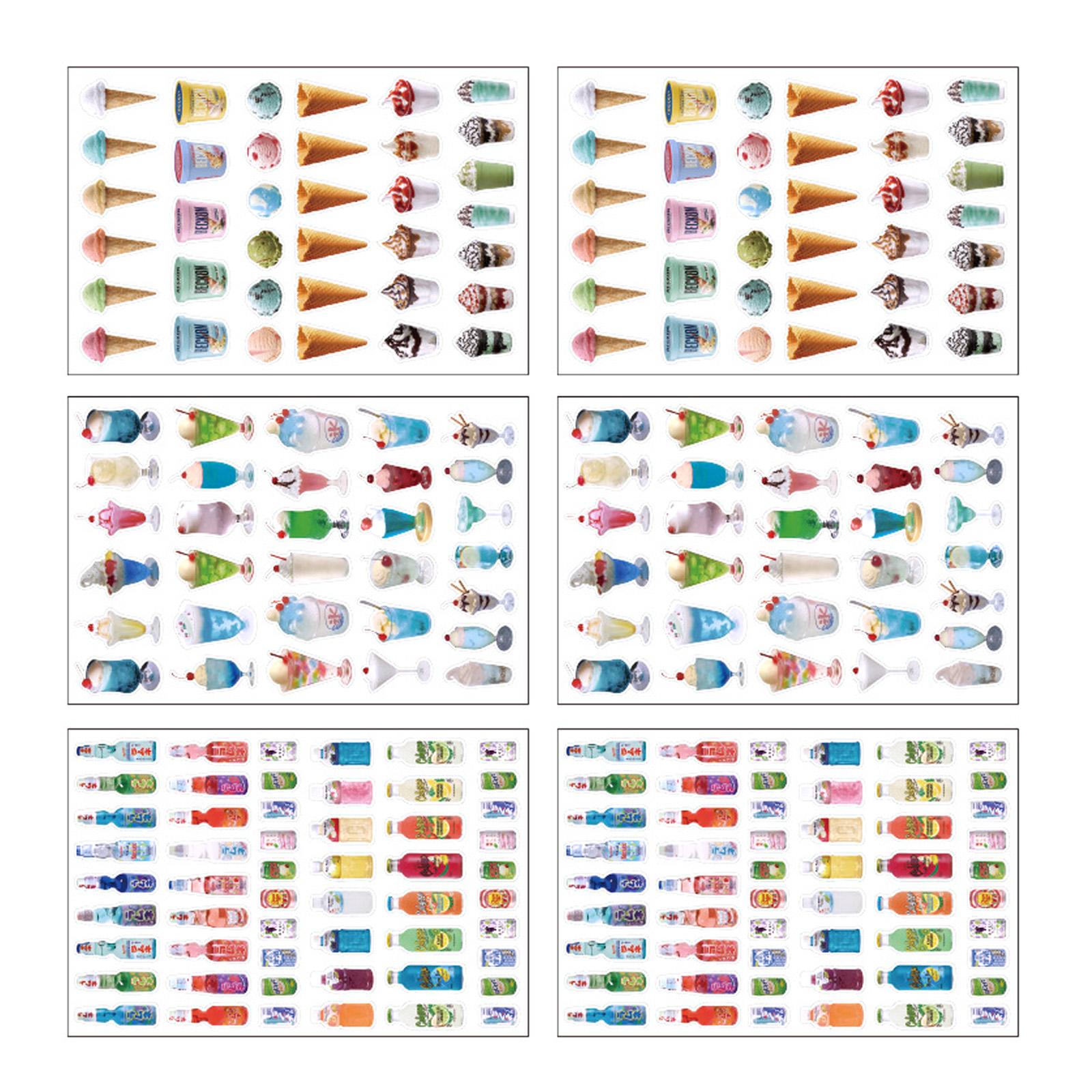 

6 листов декоративных наклеек для скрапбукинга для взрослых студентов, наклейки для дневника, эстетические наклейки, наклейки для скрапбукинга 4