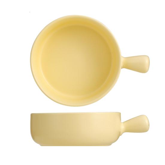 Ceramic Baking Bowl Microwave Safe Oven Dish with Handle Heat Resistant Soup Crock Easy Clean Dishwasher Safe Small Soup Bowl for Onion Soup