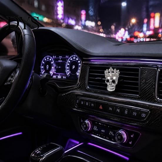 Dunkler Stil Auto Dekoration Krone Schädel Lufterfrischer Lüftungsklemme, Duftspender, Metallische Accessoires Gotisches Auto Innenzubehör für Tablets