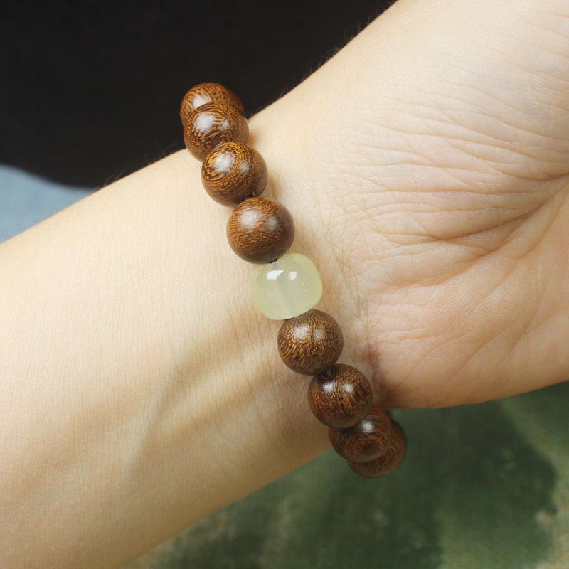 Golden Sandalwood 10mm Beaded Bracelet, DIY Style, Fashion Jewelry for Men and Women