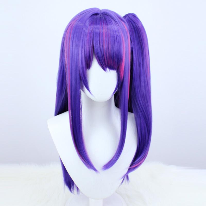 Piao Yi Oshi No Ko Hoshino Ai Deep Purple Ponytail Cosplay Wig