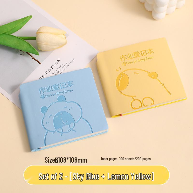 Yaoji First Grade Homework Record Book with Pen Holder - Thickened and Portable for Primary Students