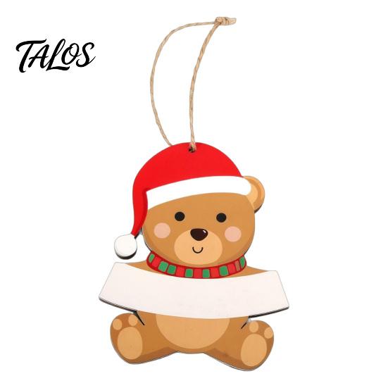 Reusable Festive Tree Accessories Christmas Wooden Ornament, Cute Bear Gingerbread Gnome Cat Dog Family Keepsake Gift Ideas Hanging Decorations