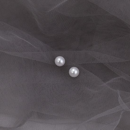 6 Pairs Women Stud Earrings Round Faux Pearl Party Smooth Lightweight Commute Studs Prom Ear Lady Ear