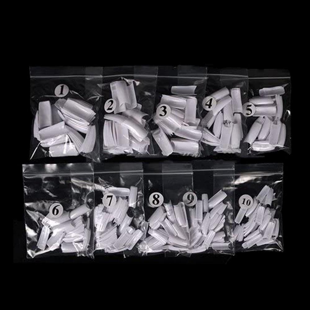 

VANREESA 500 шт. накладные советы для дизайна ногтей, акриловый УФ-гель для наращивания, половина французских накладных насадок белый