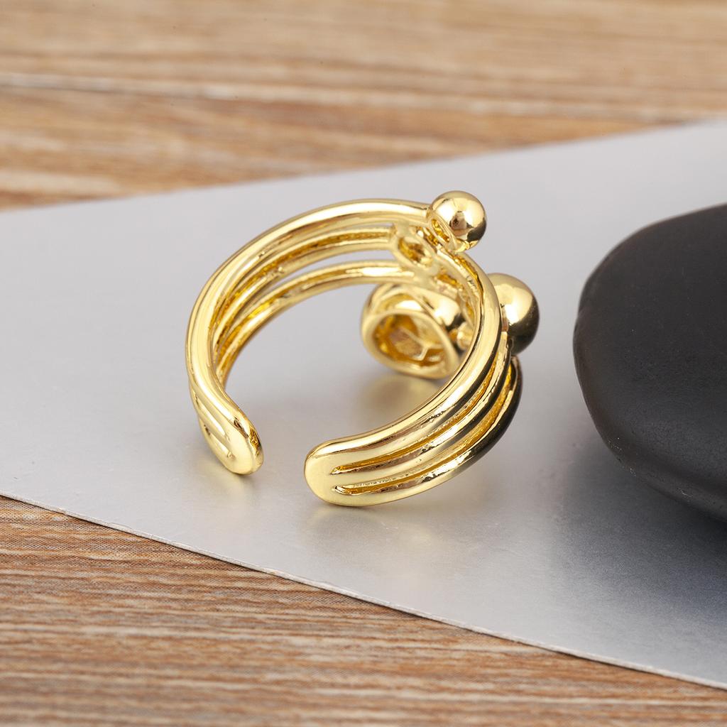 Nidin Classic New Design Spherical Multilayer Open Rings Adjustable For Female Male Hip-Hop Style Finger Jewelry Gift Wholesale