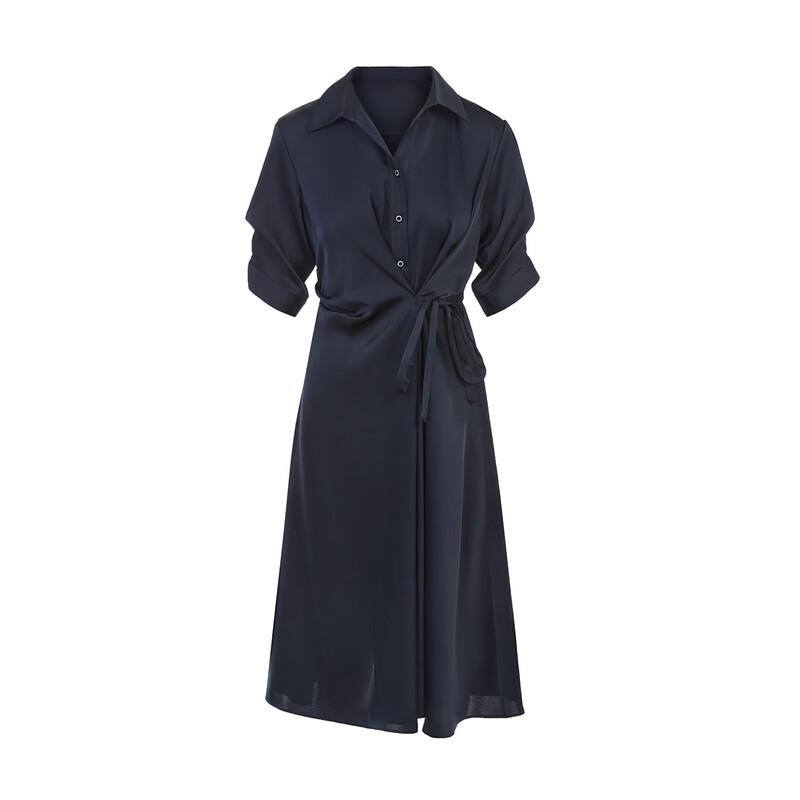 Lancy Retro Polo Collar Shirt Dress