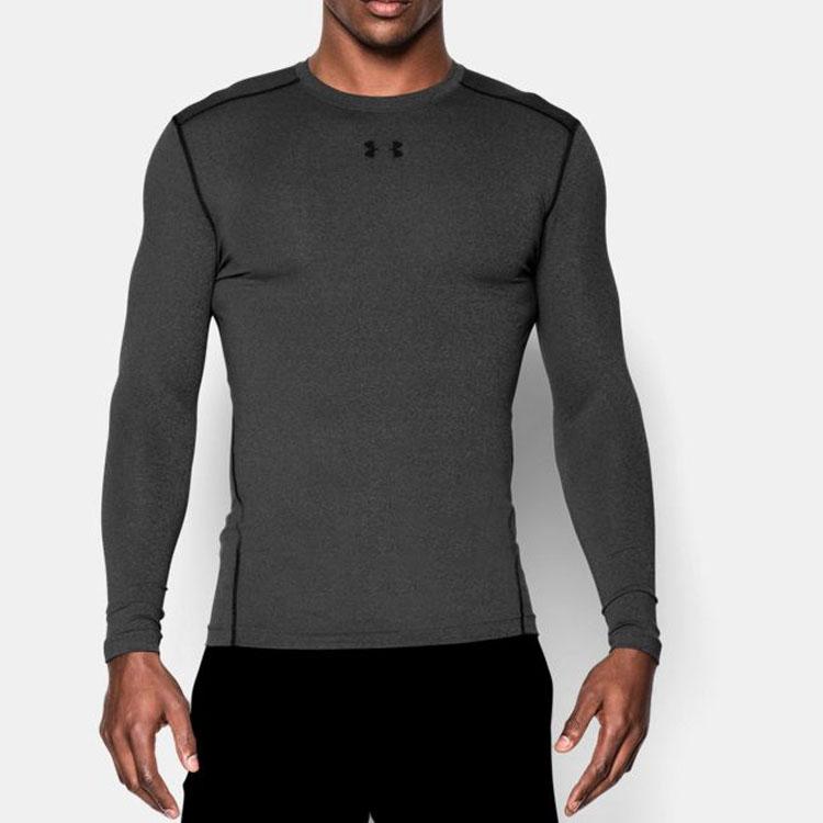 Under Armour Mens HeatGear Compression Sports Training Top Men Tops Charcoal-Grey 1265650-090