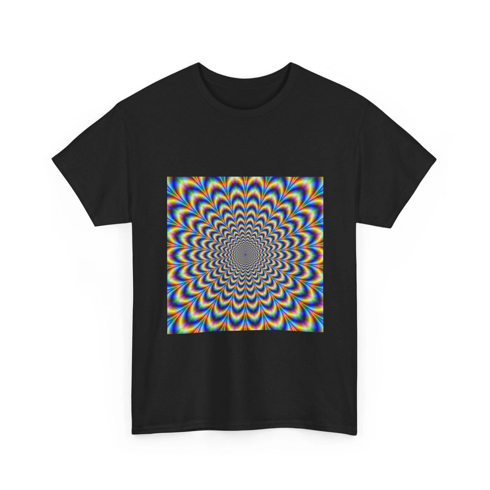 Psychedelic Optical Illusion Tee | Rainbow Spiral Shirt, Cool Shirt XL
