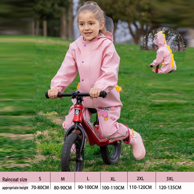 Детский синий непромокаемый костюм-дождевик на все тело с капюшоном Small