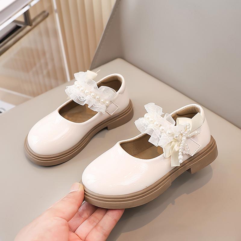 Girls Glossy Leather Shoes Summer and Autumn 2025 New Fashion Foreign Style Children's Princess Shoes Students British Boys and Girls Single Shoes